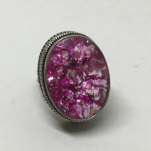 Pink Snakeskin Quartz Ring